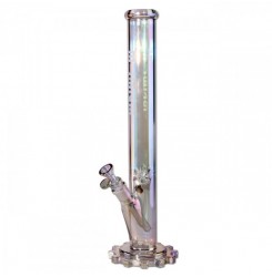 BLAZE GLASS Gear Ice Bong Rainbow Effect green/lilac